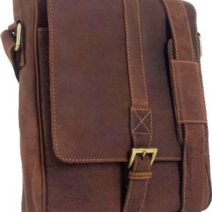 UNICORN Real Leather Cognac Tan ipad , Ebook or Tablets Messenger Bag #6J  