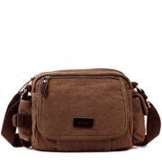 Eshow Men's Retro Canvas Outdoor Multipurpose Cross Body Satchel Bag, Brown  