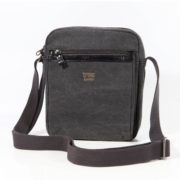 Troop London Black Canvas Unisex Airport Travel Messenger Shoulder Bag(0218Black)  