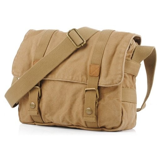 khaki messenger bag