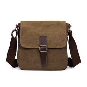 Eshow Men's Retro Canvas Cross Body Messenger Bag, Brown  